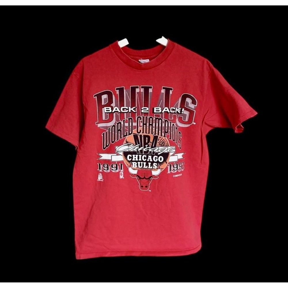 Vintage 90s 1992 Chicago Bulls Back 2 Back World Champion Shirt Mens XL